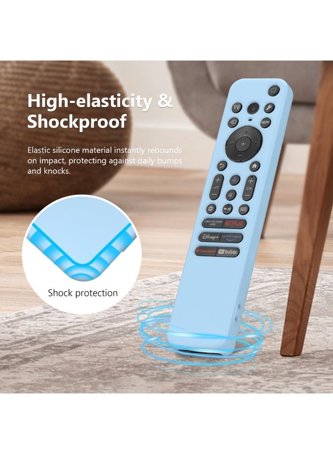 Silicone Case for Sony RMF-TX920U/TX910U, Remote Control Protective Cover with Lanyard,Drop-Proof, Protective Case for Sony RMF-TX920U TX910U Remote Control (Blue) - Image 5