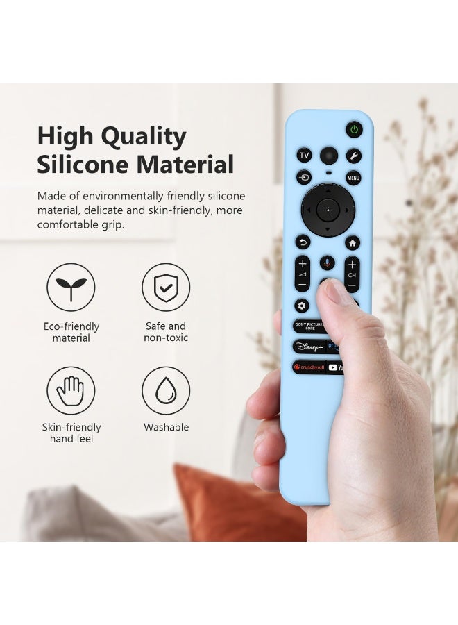 Silicone Case for Sony RMF-TX920U/TX910U, Remote Control Protective Cover with Lanyard,Drop-Proof, Protective Case for Sony RMF-TX920U TX910U Remote Control (Blue) - Image 3