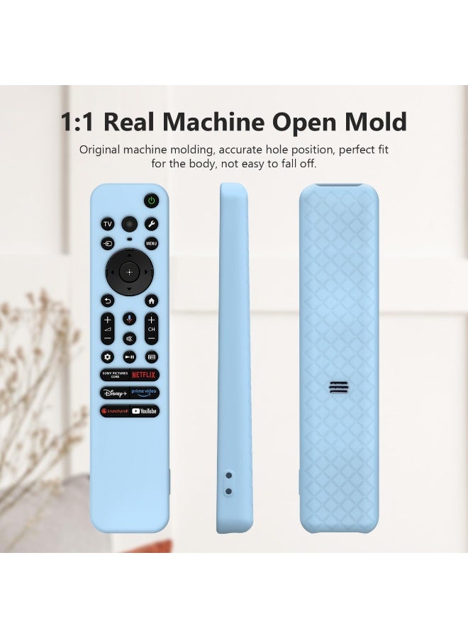 Silicone Case for Sony RMF-TX920U/TX910U, Remote Control Protective Cover with Lanyard,Drop-Proof, Protective Case for Sony RMF-TX920U TX910U Remote Control (Blue) - Image 4