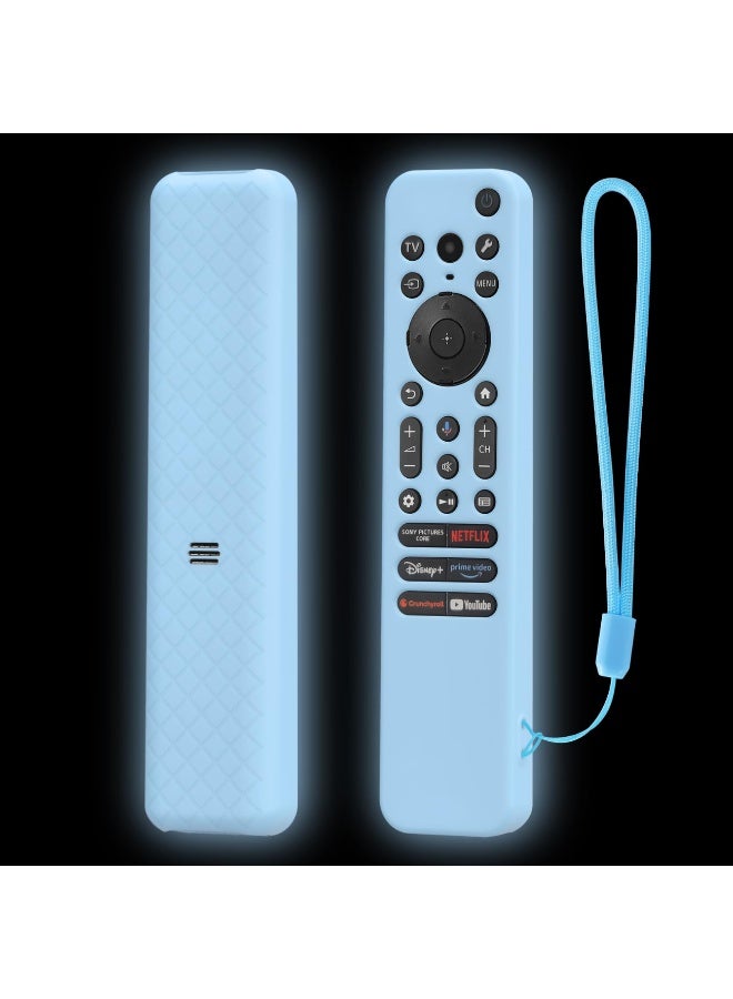 Silicone Case for Sony RMF-TX920U/TX910U, Remote Control Protective Cover with Lanyard,Drop-Proof, Protective Case for Sony RMF-TX920U TX910U Remote Control (Blue) - Image 1