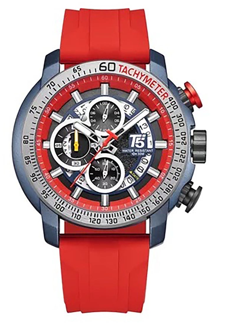 T5 T5 Men's Chronograph Silicone strap Watch  - Image 1