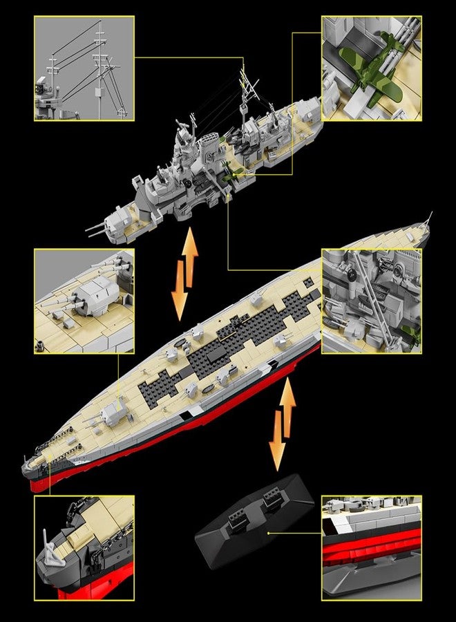 DUANT WW2 Bismarck Battleship Building Block Set, one of The Military Series Bismarck Large Warships, Suitable for Adult Collection-Level Display MOC Toy Gift Ship (39057) - Image 3