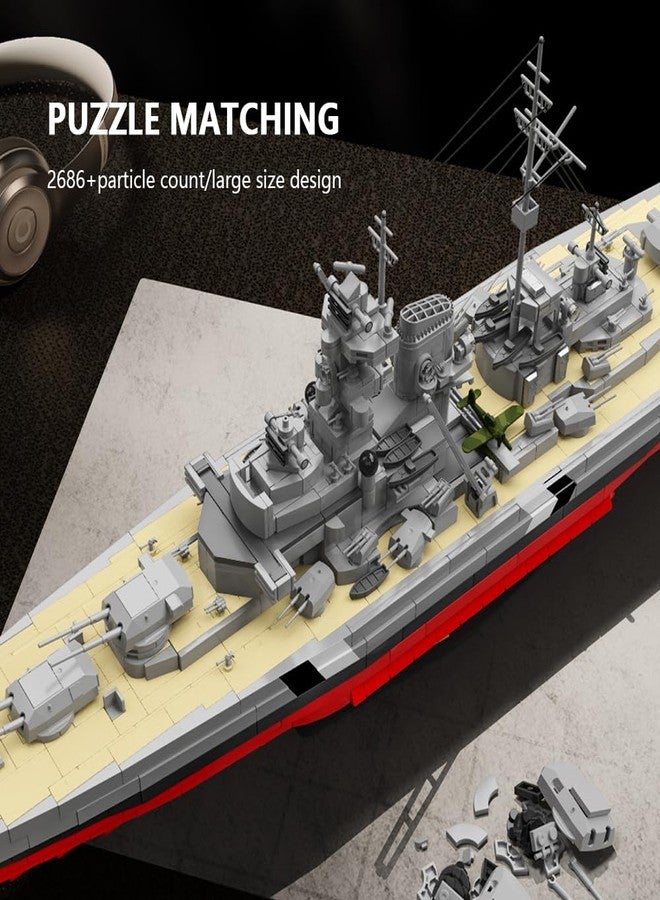 DUANT WW2 Bismarck Battleship Building Block Set, one of The Military Series Bismarck Large Warships, Suitable for Adult Collection-Level Display MOC Toy Gift Ship (39057) - Image 5