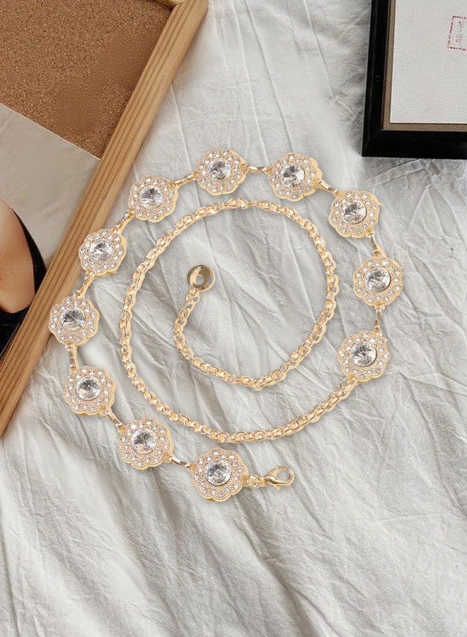 MODRSA Gold Belt Chain Belt for Women Dress Gold Waist Belts Chains Layered Body Chain Jewelry Greek Goddess Waist Chains Jewelry for Women Dainty Fashion Flower Belly Belts Dress Accessories - Image 5