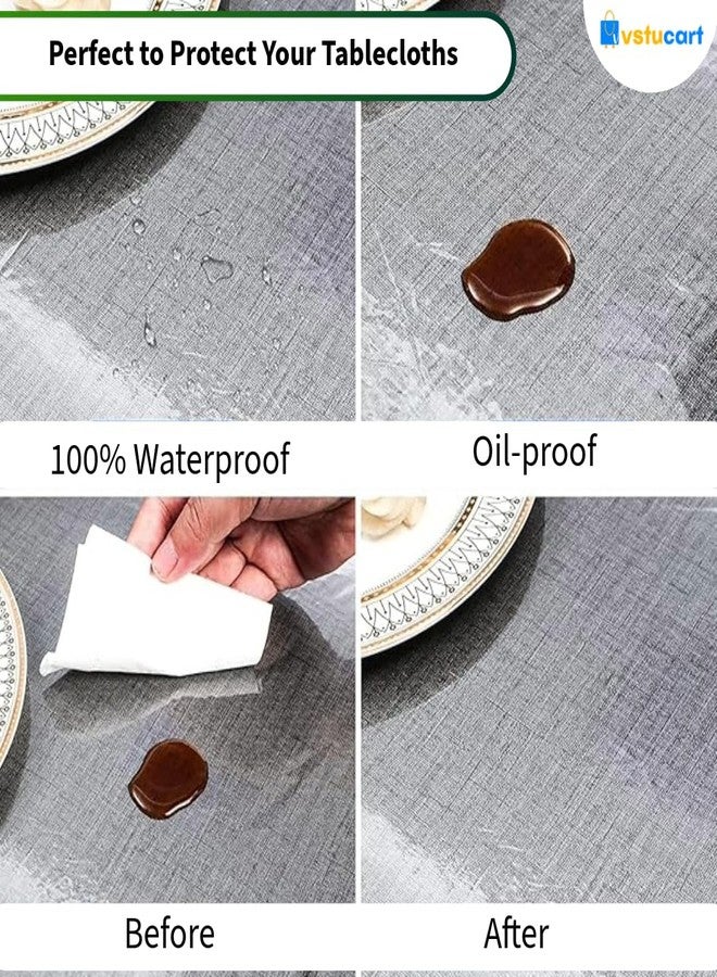 VSTUCART 0.15 mm Thick Transparent PVC Table Cover with Golden Lace Border | Table Protector Sheet | Waterproof and Dustproof Tablecloth | Crystal clear Dining Table Protector | 60x90 Inch (6–8 Seater) - Image 5