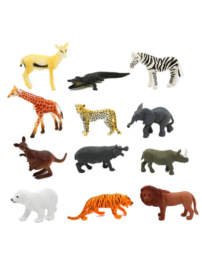 Factory Direct Supply Small Children Simulation Wild Animal Toy Set Early Education Toy Tiger Lion Elephant