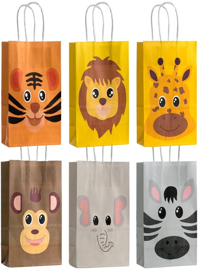 kulusion 18 Packs Safari Animals Candy Bags For Birthday Party With Handles, Jungle Theme Party Supplie, Safari Animals Goodie Bags for Kids Baby Shower Birthday Party Favor - 210x150x80mm - Image 1