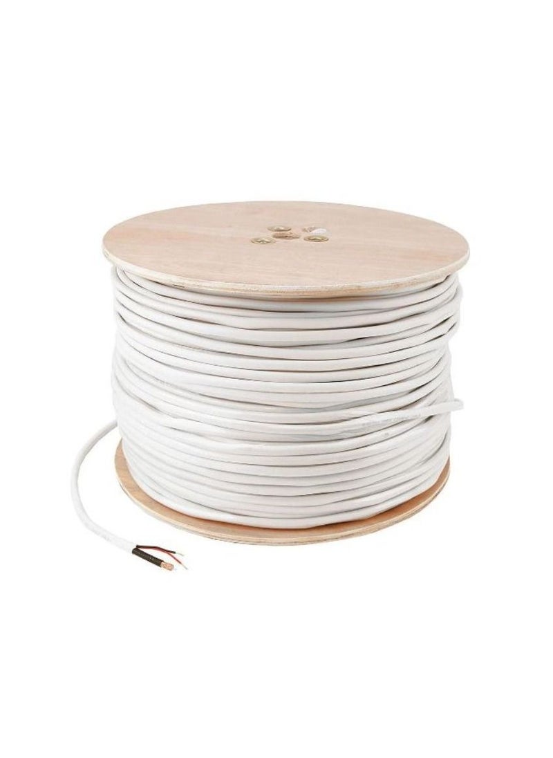 Generic - cctv coaxial cable "golden link wood" RG59, white, data & power, 300M, for large projects - Image 1