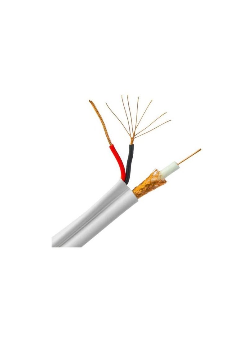 Generic - cctv coaxial cable "golden link wood" RG59, white, data & power, 300M, for large projects - Image 1