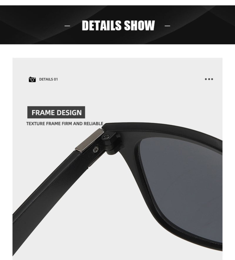 Men's classic sunglasses for fashion and leisure, suitable for driving, with polarized lenses to protect against UV rays and sun glare, ideal for sports. - Image 4