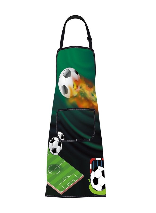 BNQL Soccer Apron with Pockets Soccer Gifts for Soccer Lovers Soccer Team Player Gifts Soccer Gift Soccer Cooking Apron (Soccer Apron) - Image 1