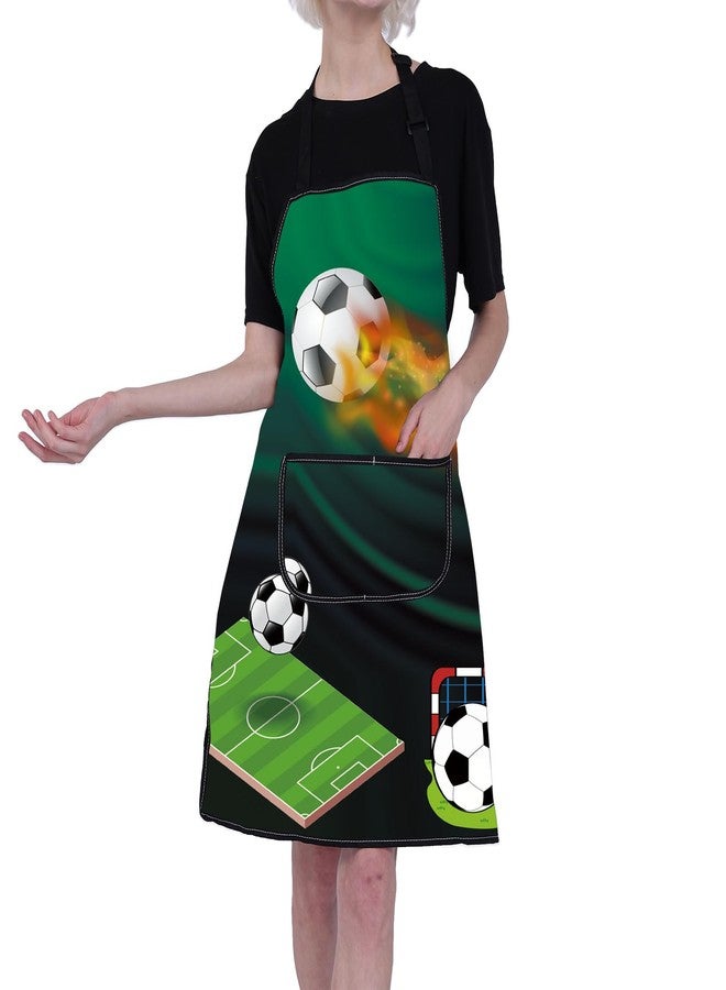 BNQL Soccer Apron with Pockets Soccer Gifts for Soccer Lovers Soccer Team Player Gifts Soccer Gift Soccer Cooking Apron (Soccer Apron) - Image 3