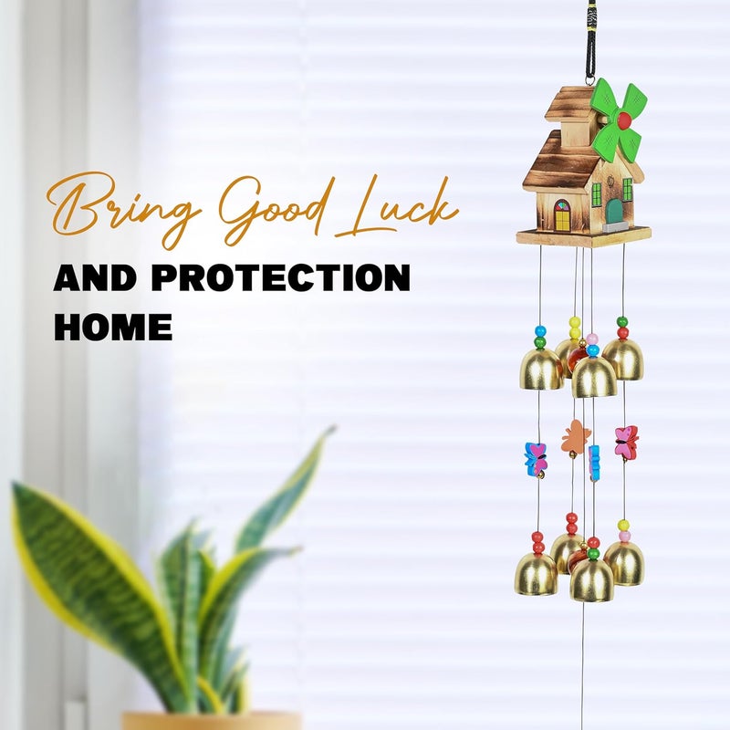 ZAICUS Feng Shui Wind Chimes for Home - Hanging Decorative Items for Balcony – Positive Energy Items for Home - Wind Chimes for Balcony (House Wind Chime- 9-Bells) - Image 4