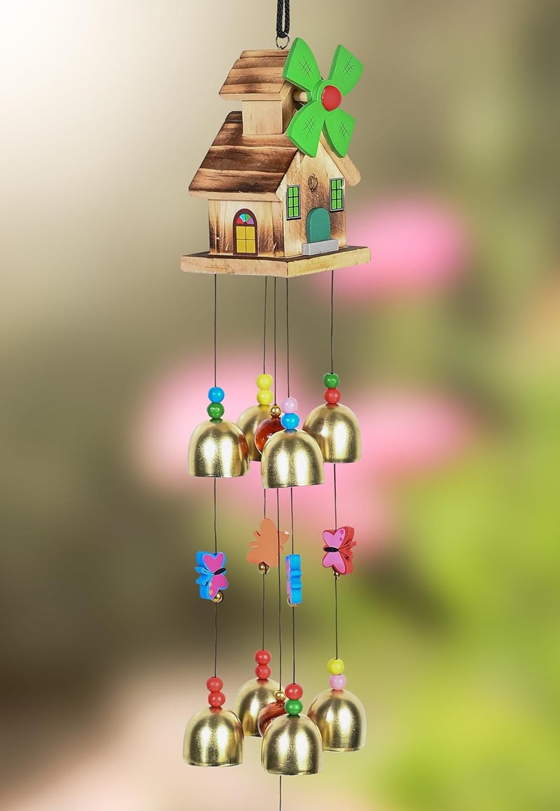 ZAICUS Feng Shui Wind Chimes for Home - Hanging Decorative Items for Balcony – Positive Energy Items for Home - Wind Chimes for Balcony (House Wind Chime- 9-Bells) - Image 3