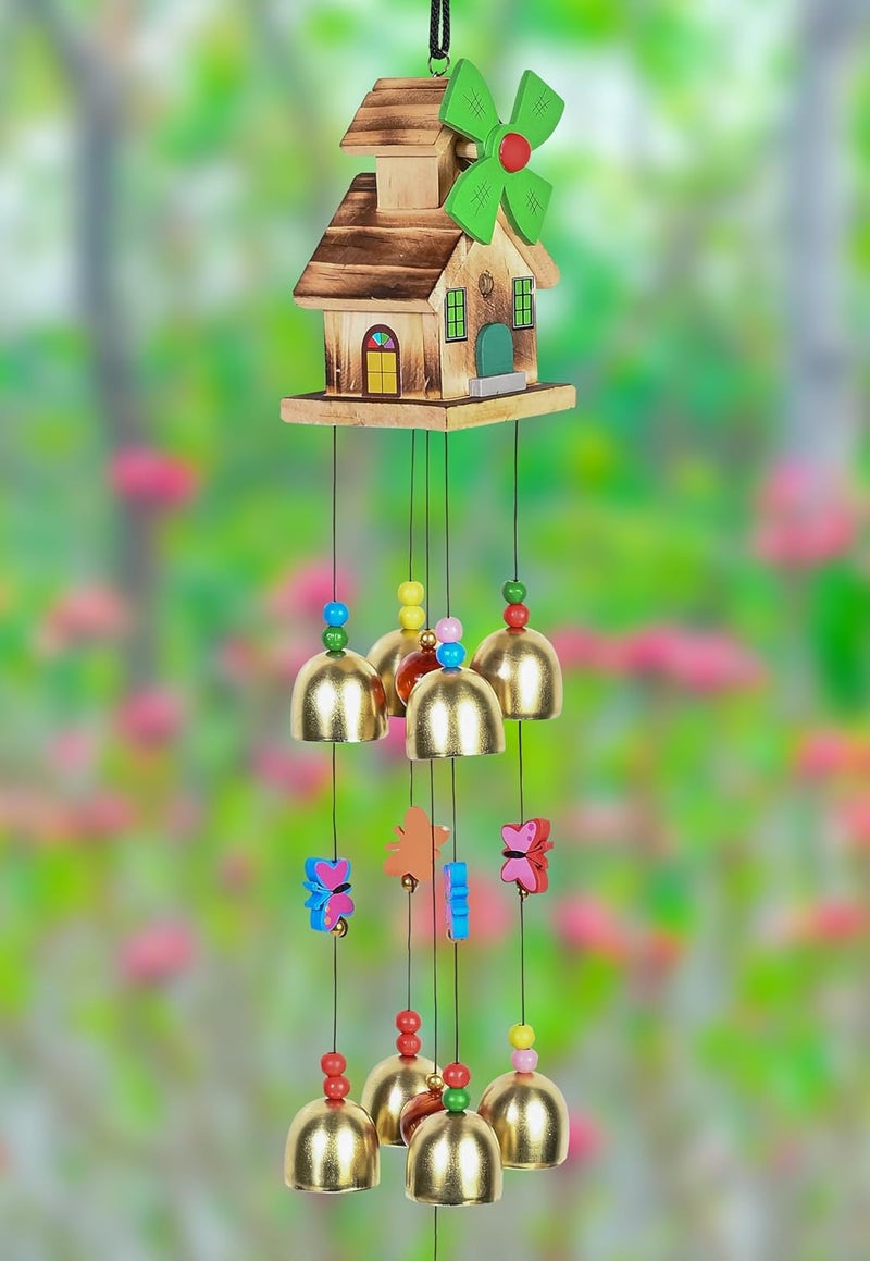 ZAICUS Feng Shui Wind Chimes for Home - Hanging Decorative Items for Balcony – Positive Energy Items for Home - Wind Chimes for Balcony (House Wind Chime- 9-Bells) - Image 2