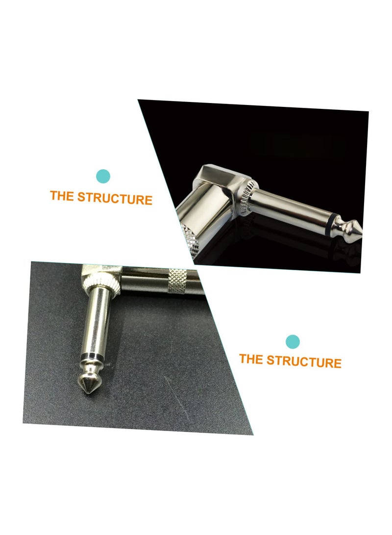 GGOOT 4pcs 90 Effect line jack electric guitar connecting plug Mono Plug Connector 90 degree guitar plug mono elbow plug Guitar Cable Plug Guitar Parts Zinc alloy Telephone converter Silver - Image 5