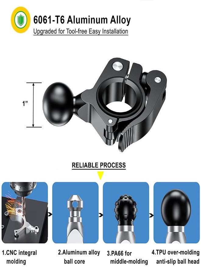 iMESTOU 1" Ram Ball Base Aluminum 1 inch Handlebar Ball Adapter Tool-free Installing Fit for Ram/iMESTOU Bike Phone Mounts (1) - Image 2