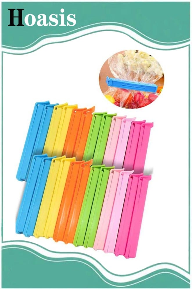 Hoasis 30 PCS Plastic Chip Clips for Food Packages, Curved Design Sealing Bag Clips for Food, Kitchen and Home, Assorted Size Plastic Bag Sealing Clips for Snack Coffee Potato Chip Food Storage Bag - Image 1