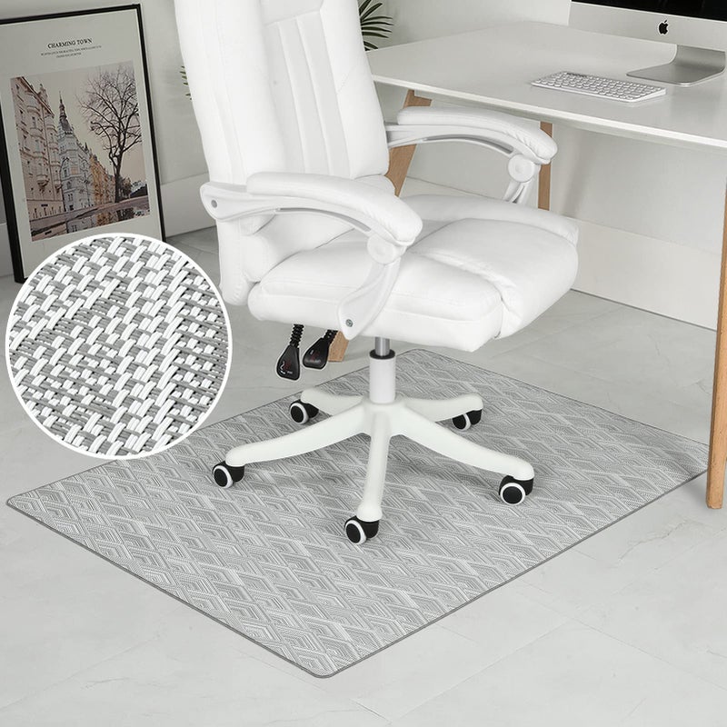 RccugmatS Chair Mat for Hardwood  Tile Floor 47 x 52 Heavy Duty Office Chair Mat for Rolling Chairs Easy Glide Anti Slip NonCurve Floor Protector for Home Office Diamond Gray