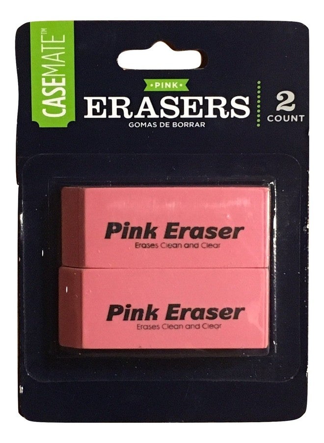 CASE-MATE CASEMATE Smudge-Proof Pink Erasers 2 Count - Image 1