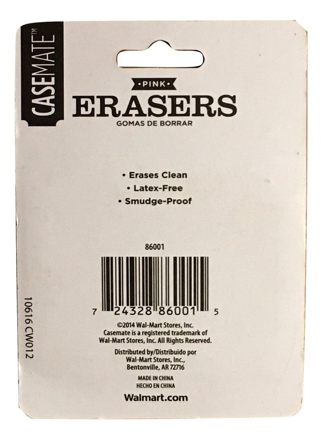 CASE-MATE CASEMATE Smudge-Proof Pink Erasers 2 Count - Image 2