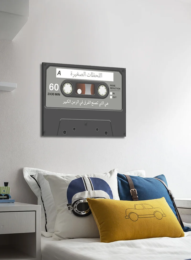 LOWHA Canvas Wall Art Stretched Over Wooden Frame with Cassette Tape Classic Design