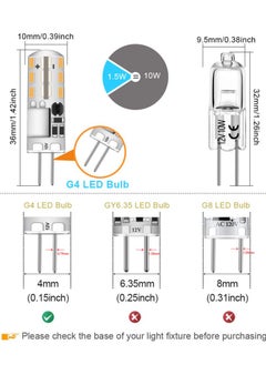 G4 LED Bulb JC Type Bi-Pin Base Light Bulbs 1.4W AC/DC 12V 6000K Warm White 10W T3 Halogen Bulb Replacement for Under Cabinet Puck Light, Chandelier, RV, Landscape Lighting (6 Pack) - pzsku/Z7342789C8FDE5702AF40Z/45/_/1723025486/39ad6162-8722-4773-b132-4ec321588ae9