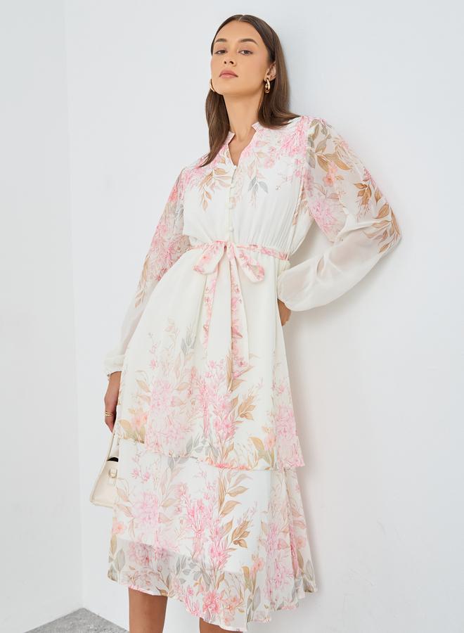 ستايلي فستان ميدي بطبعات زهور من ستايلي - Image 1