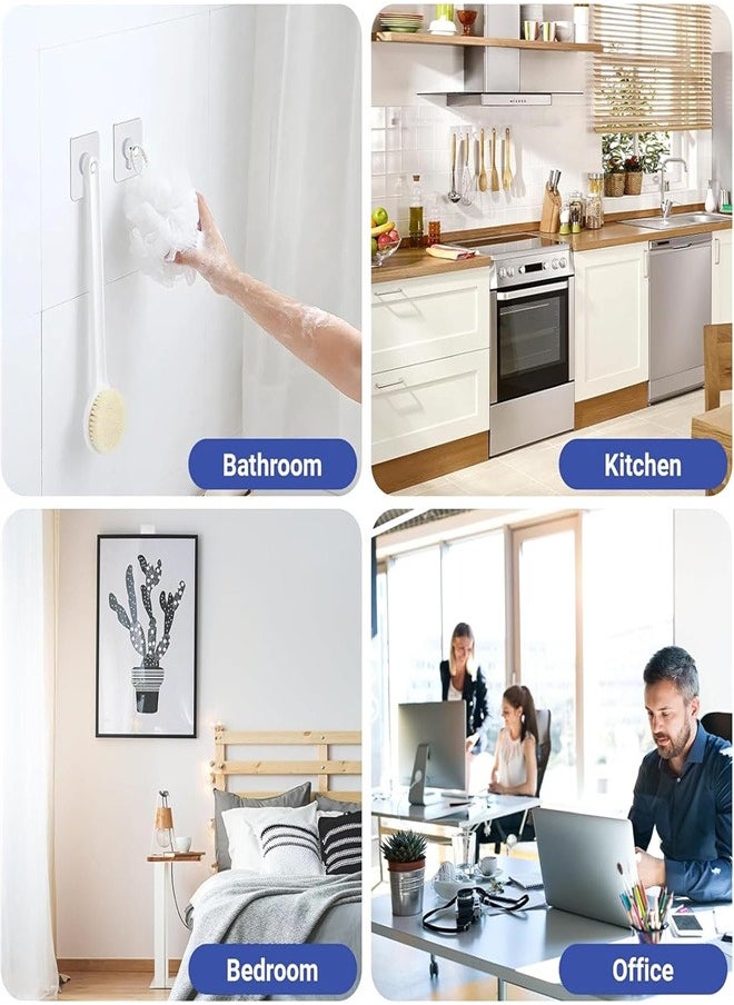 Generic - Picture Hangers, 18pcs Self Adhesive Picture Hangers Hooks Waterproof Adhesive Wall Hooks Wall Picture Hanger Heavy Duty Wall Hangers Without Nails for Hanging for Home Kitchen Bathroom Office - Image 1