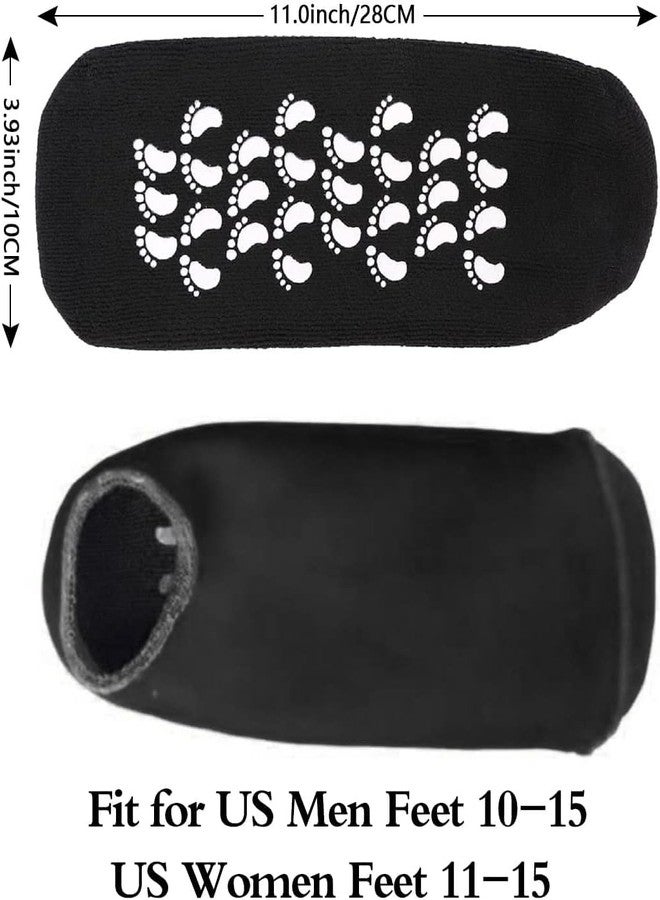 SEFLICA® 2 Pair Silicone Socks for Women, Crack Heel Repair Socks, Spa Gel Socks for Women, Silicon Socks, Silicone Socks for Men, Foot Hydration Socks Vitamin E (2 Black) - Image 2