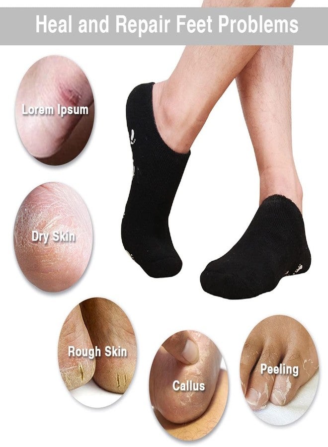 SEFLICA® 2 Pair Silicone Socks for Women, Crack Heel Repair Socks, Spa Gel Socks for Women, Silicon Socks, Silicone Socks for Men, Foot Hydration Socks Vitamin E (2 Black) - Image 4