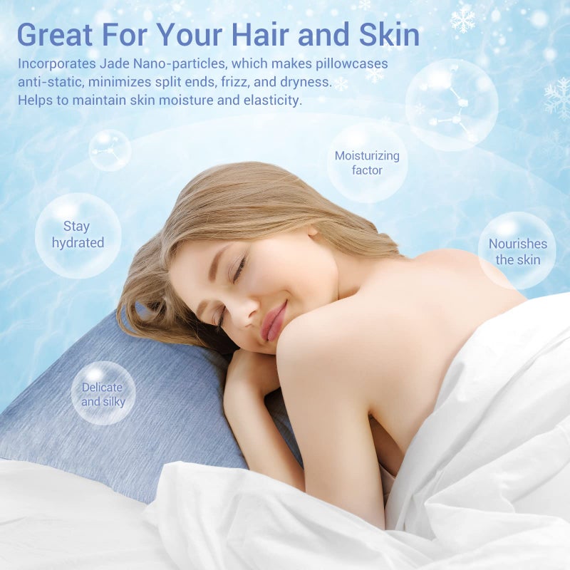 LUXEAR حالات وسادة التبريد لوكسل الحالات كينغ 2 حزمة قوس القوس بارد وسادة مع تصميم مزدوج [التبريد والقطن] مضادات السحاب مضادة للبشرة static hidden shipper الحالات الباردة للنوم الساخن -بلا. - Image 3