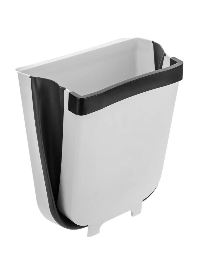 سلة مهملات قابلة للطي ومعلّقة – تصميم موفّر للمساحة للاستخدام في المطبخ والمنزل(أبيض فاتح*أسود) - Image 1