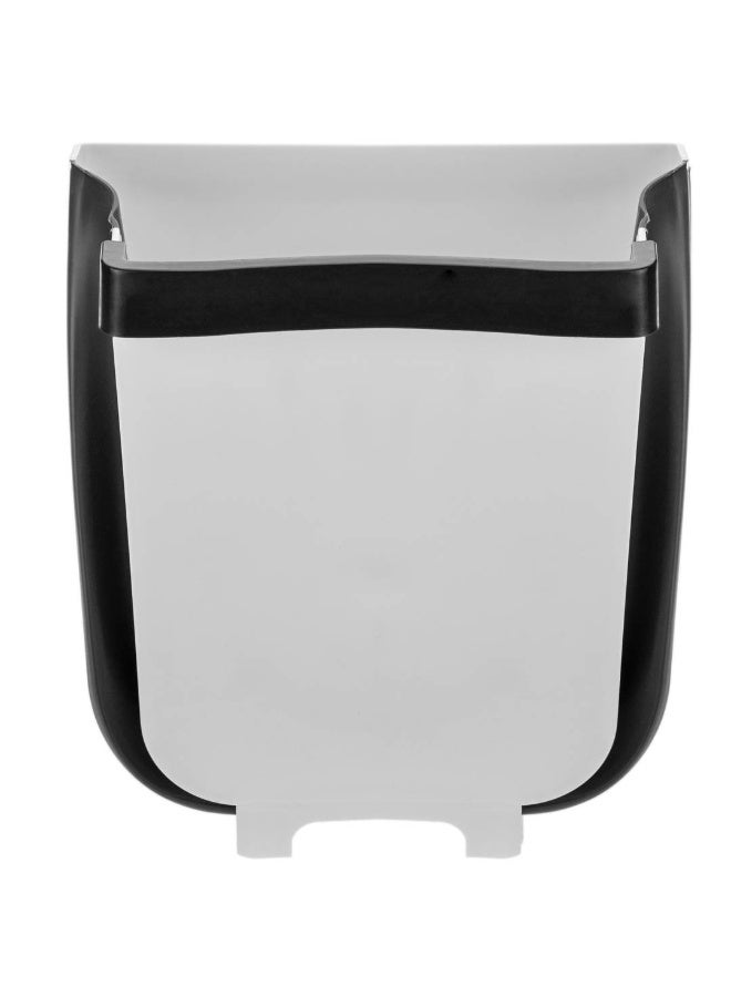 سلة مهملات قابلة للطي ومعلّقة – تصميم موفّر للمساحة للاستخدام في المطبخ والمنزل(أبيض فاتح*أسود) - Image 3