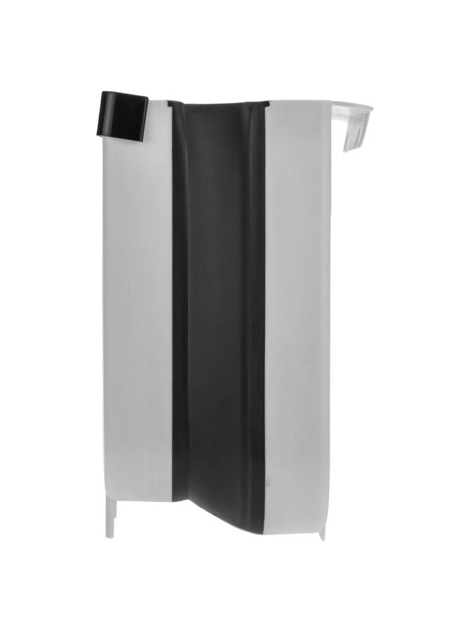 سلة مهملات قابلة للطي ومعلّقة – تصميم موفّر للمساحة للاستخدام في المطبخ والمنزل(أبيض فاتح*أسود) - Image 4