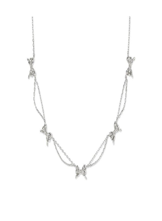 Kendra Scott Womens Bow Strand Necklace Silver One Size, - Image 1