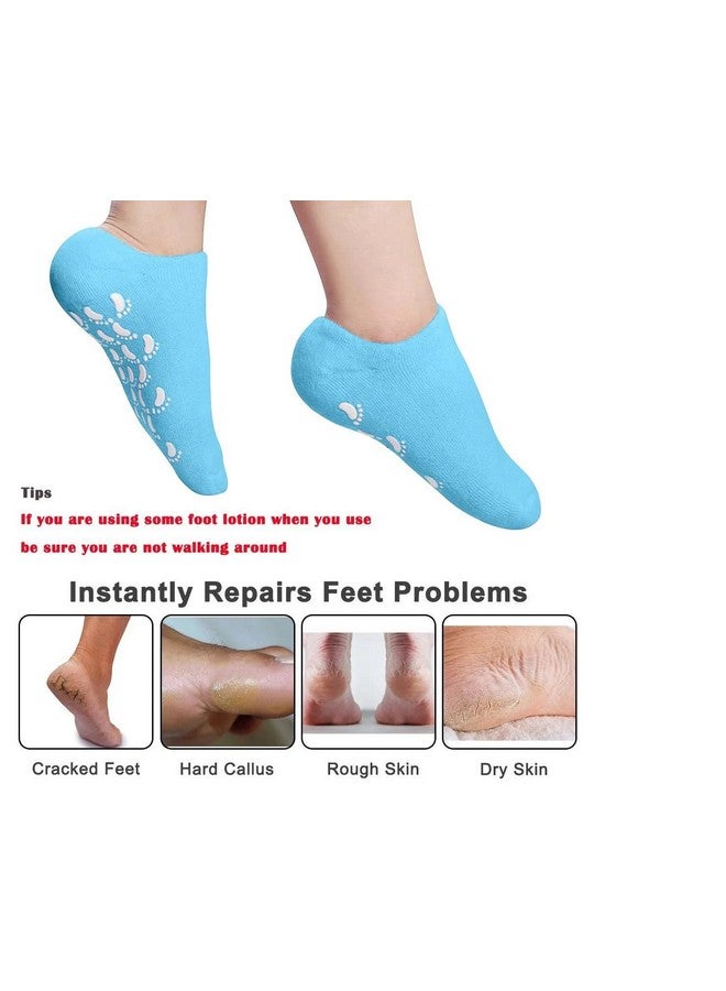 BLINE BLINE Spa Moisturizing Gel Socks For Dry Feet And Ankles - Helps Repair Cracked Skincare Gel Therapy And Softens Feet (1 Pair) - Image 3