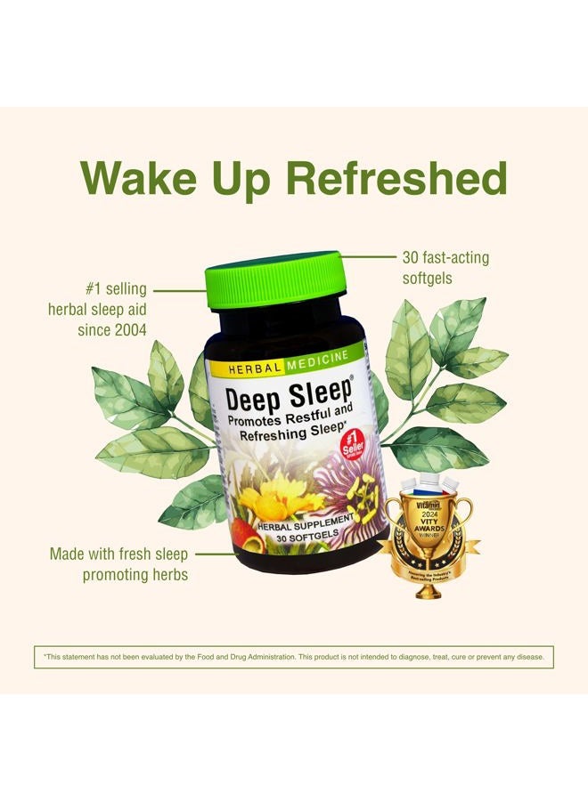 Herbs Etc. Deep Sleep Softgels - Herbal Sleep Support Supplement - Rest & Calming Support with Passionflower, Chamomile & Lemon Balm - 30 Softgels (30 Servings) - Image 4