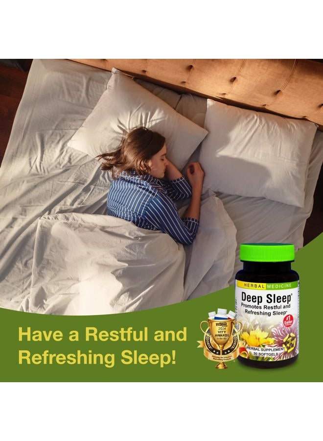 Herbs Etc. Deep Sleep Softgels - Herbal Sleep Support Supplement - Rest & Calming Support with Passionflower, Chamomile & Lemon Balm - 30 Softgels (30 Servings) - Image 3