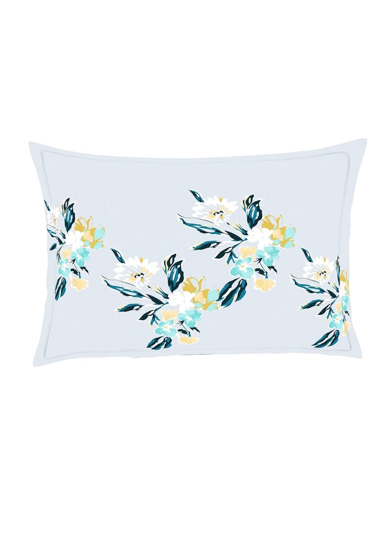 SPACES Spaces 100 Cotton Double Bedsheet 224 Cm X 254 Cm 43 Cm X 68 Cm 132 Tc Percale Floral Bedsheet Pillow Covers Set Azure Blue Boho Florals  - Image 5