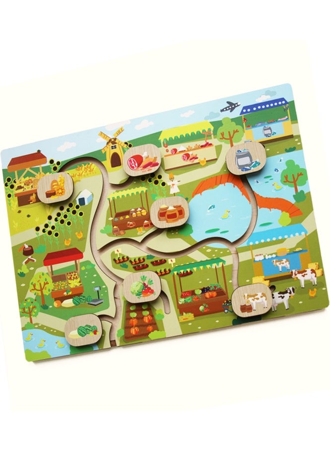 FOFA FOFA Wooden Maze Puzzle -Market  - Image 1