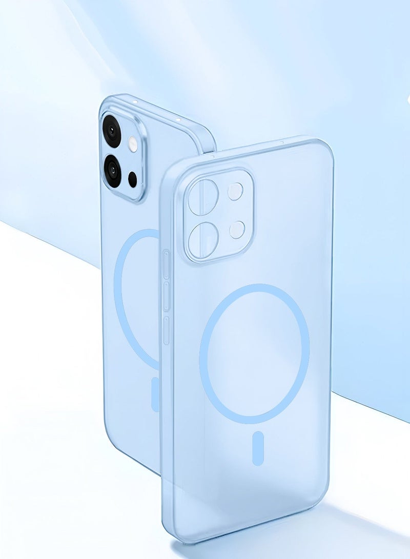 Wtech OnePlus 13T 5G 2025 Syndee Series Hybrid Translucent Magsafe with Magnetic Charging Raised Camera Lips Elegant Look Case Cover - Sky Blue - Image 2