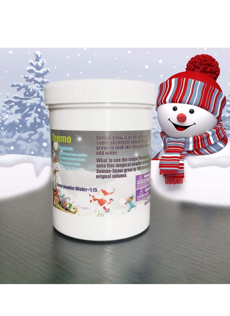 Seemo - Instant Snow Powder 9 oz Artificial Snow for Christmas Tree Decoration and New year，Fake Snow Decoration Village Displays Holiday Winter Crafts Snow Play Cloud Slime - Image 1