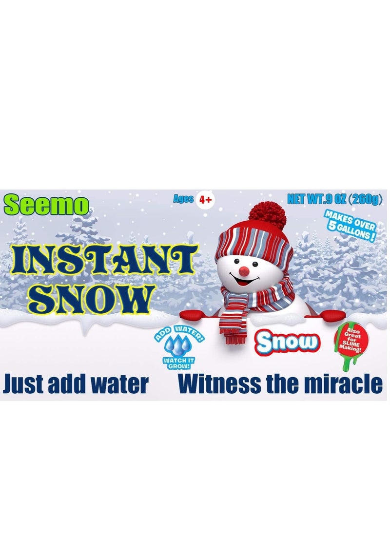 Seemo - Instant Snow Powder 9 oz Artificial Snow for Christmas Tree Decoration and New year，Fake Snow Decoration Village Displays Holiday Winter Crafts Snow Play Cloud Slime - Image 1
