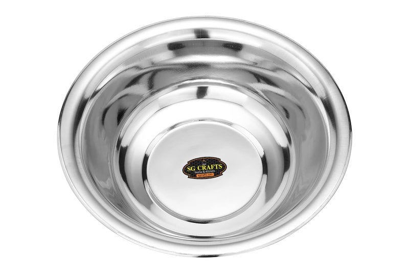 SG CRAFTS Heavy Gauge Stainless Steel Multipurpose Basin Bowl/Mixing Bowl/Atta Parath - 1 Unit (2 Liter (28 cm)) - Image 3