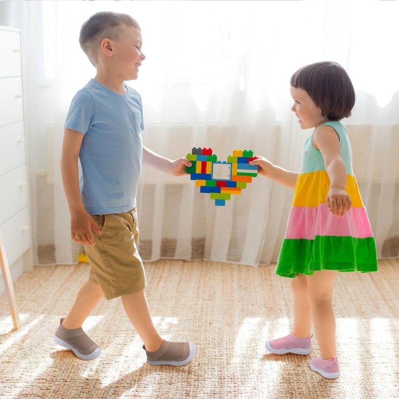 JOINFREE Toddler Barefoot Shoes - Breathable, Lightweight Boys & Girls Sneakers - Slip On, Mesh Sock, Casual Khaki 6 Toddler - Image 2