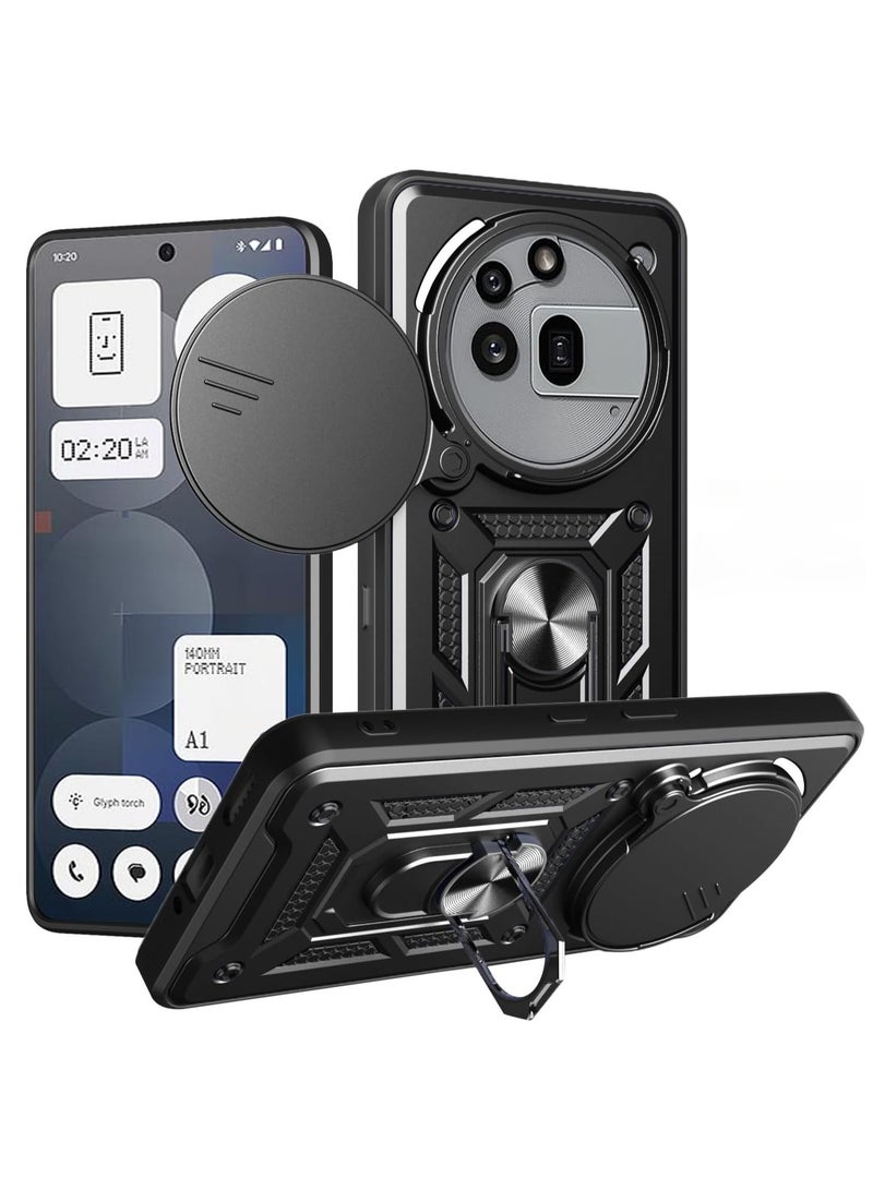 Phone Cover for Nothing Phone 3a Pro with Slide Camera Cover Drop Protective Phone Case with Magnetic Car Mount Holder - Image 1