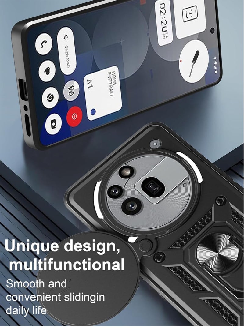 Phone Cover for Nothing Phone 3a Pro with Slide Camera Cover Drop Protective Phone Case with Magnetic Car Mount Holder - Image 4