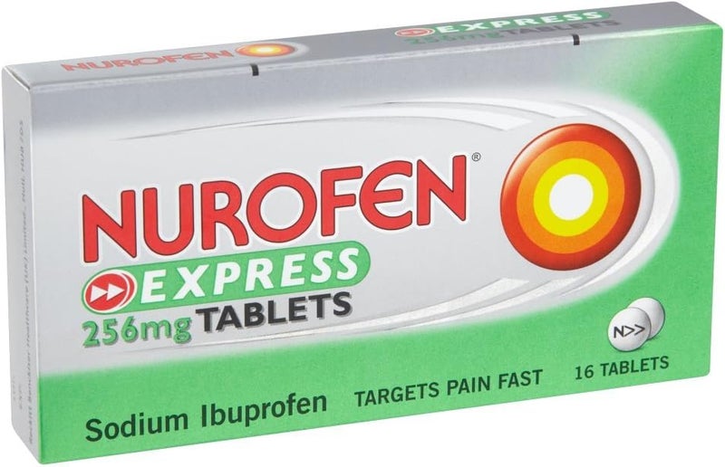 Nurofen Express Ibuprofen 256mg 16 Tablets Pain Sinus Migraine Headache Toothache Relief Long Lasting Cold Flu relief - Image 5