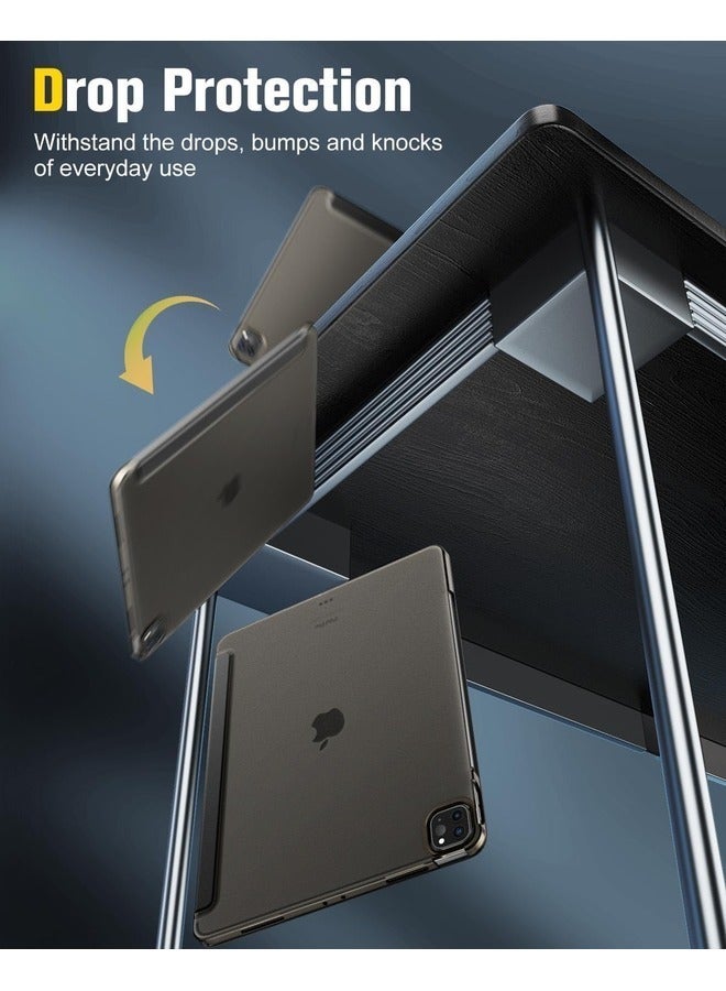 TIGER Slim Hard PC Case for iPad Air 13-Inch M2 (2024) & iPad Pro 12.9-Inch (6th/5th Gen) – Black Translucent Frosted Cover with Touch ID Access, Pencil 2 Charging Support & Precise Cutouts - Image 2